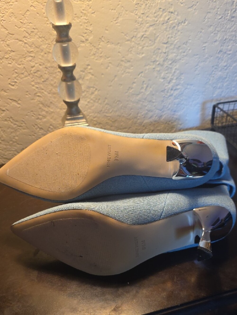 Nine West Light Blue Fold-Over Sock Ankle Boots - Picture 5 of 5
